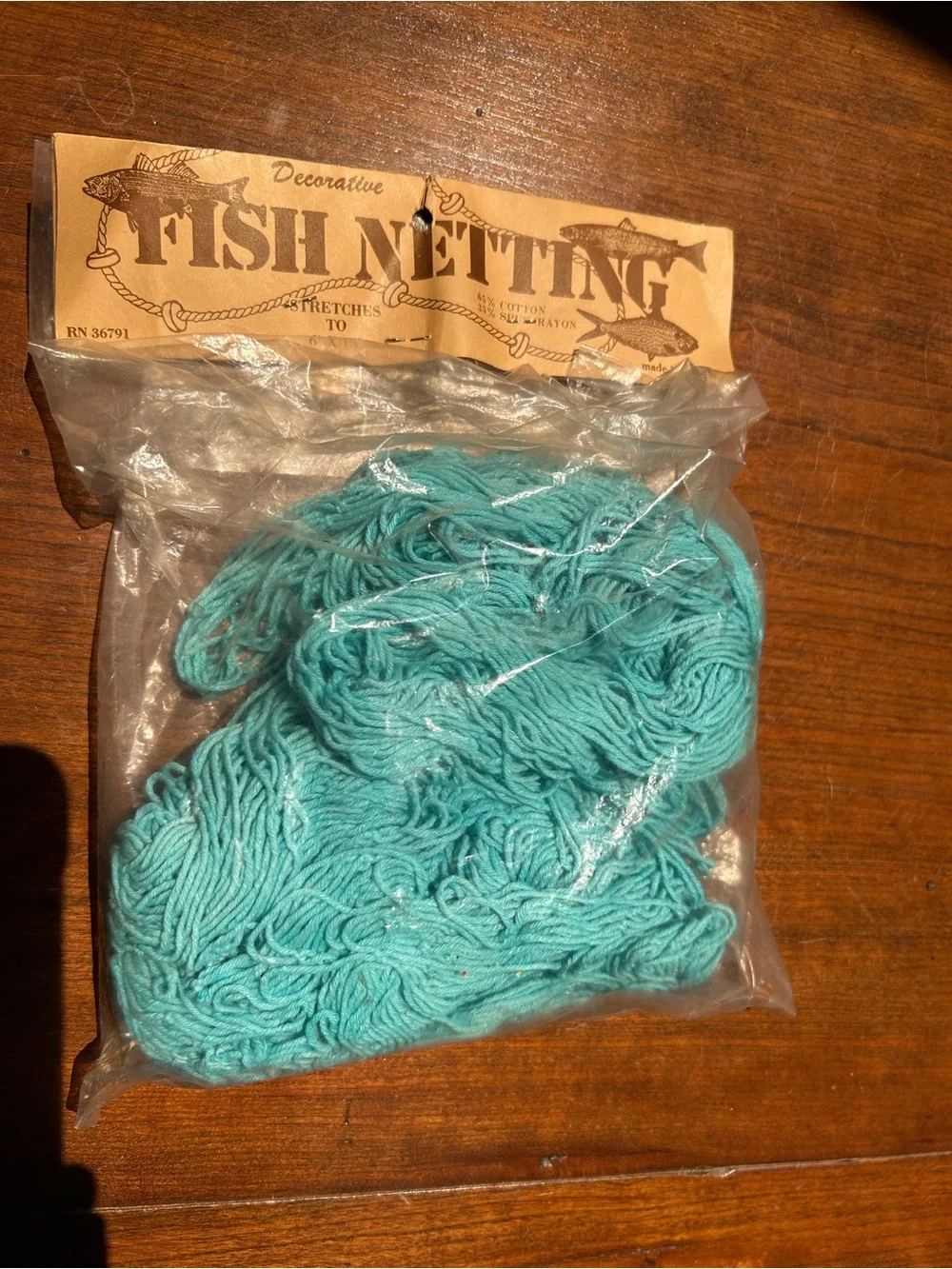 15 FEET!! Fish netting-Teal Blue, 6 ft wide. Think of the decorating you’ve got!